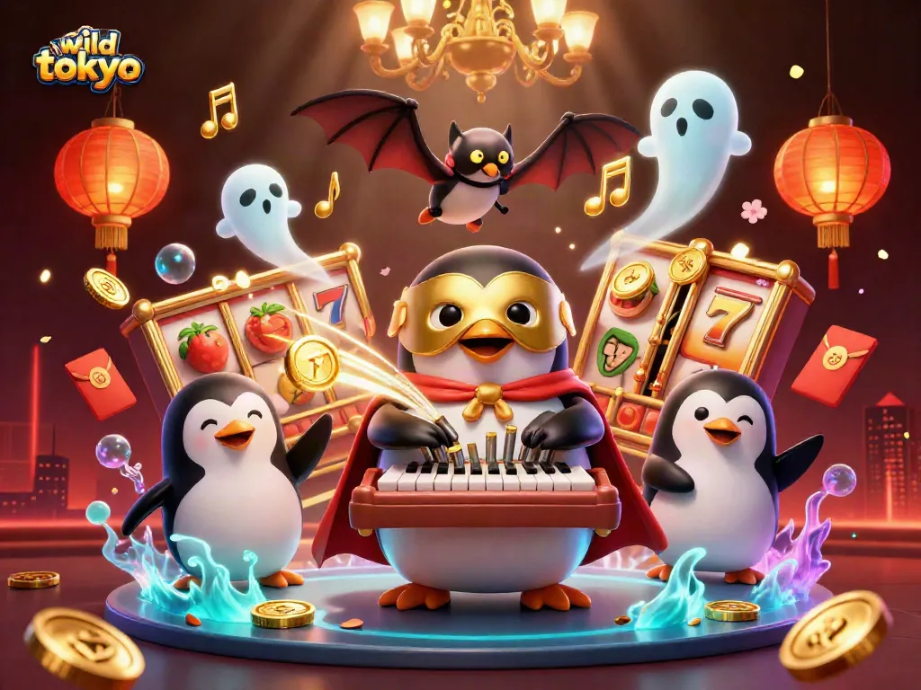 Experience the vibrant excitement of wild tokyo casino with animated characters and festive elements.