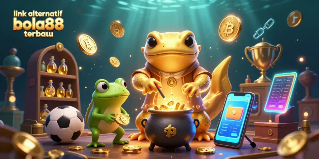 Engage with link alternatif bola88 terbaru to enhance betting strategies in this vibrant casino world illustration.