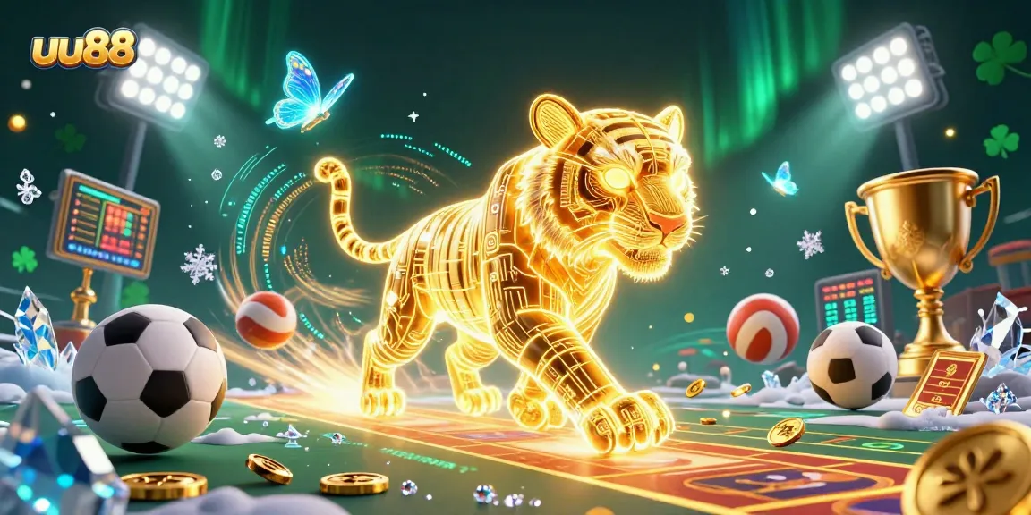 Join the action at uu88 as the golden tiger roams a vibrant casino bursting with excitement.