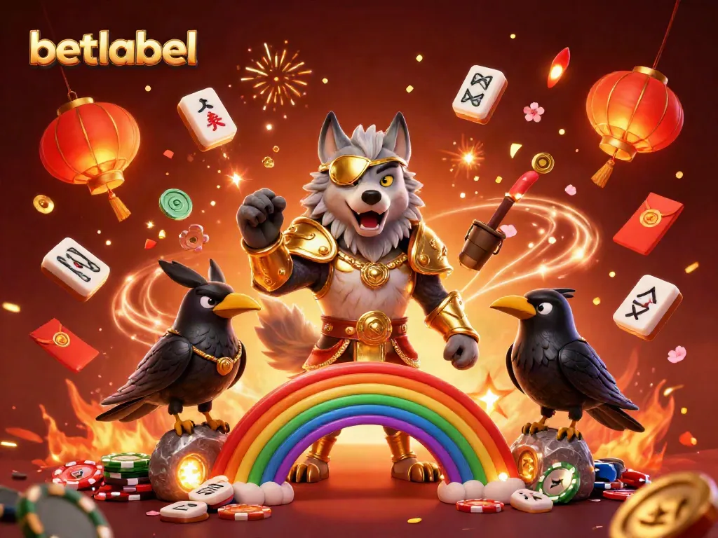 Engage in thrilling gameplay at BetLabel Casino featuring vibrant imagery of classic gaming elements.