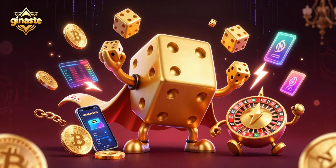 Experience the thrill at ginaste with immersive 3D characters and crypto-themed gambling elements.