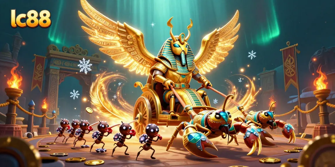 Join lc88 for thrilling action in this dazzling casino illustration featuring golden characters and dynamic gaming elements.