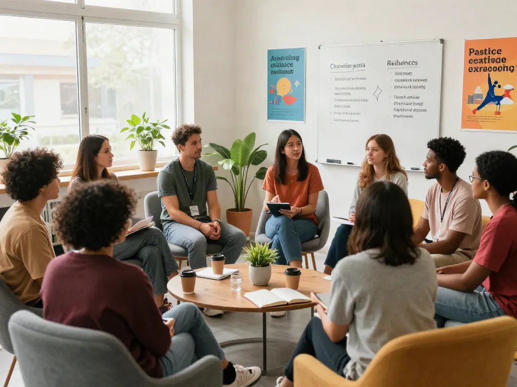 Engaging discussion on positive attitude and personal growth in a vibrant community space, reflecting the essence of rokok 88.