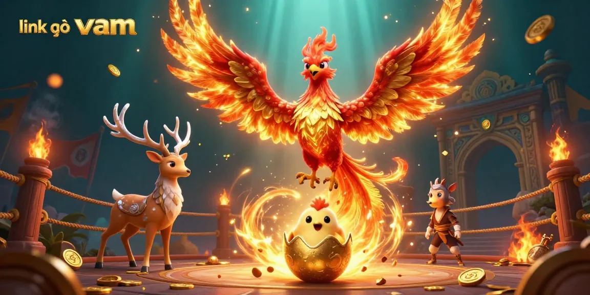 Engage with the thrill of link vào vmax in this vibrant casino scene filled with phoenix and game elements.