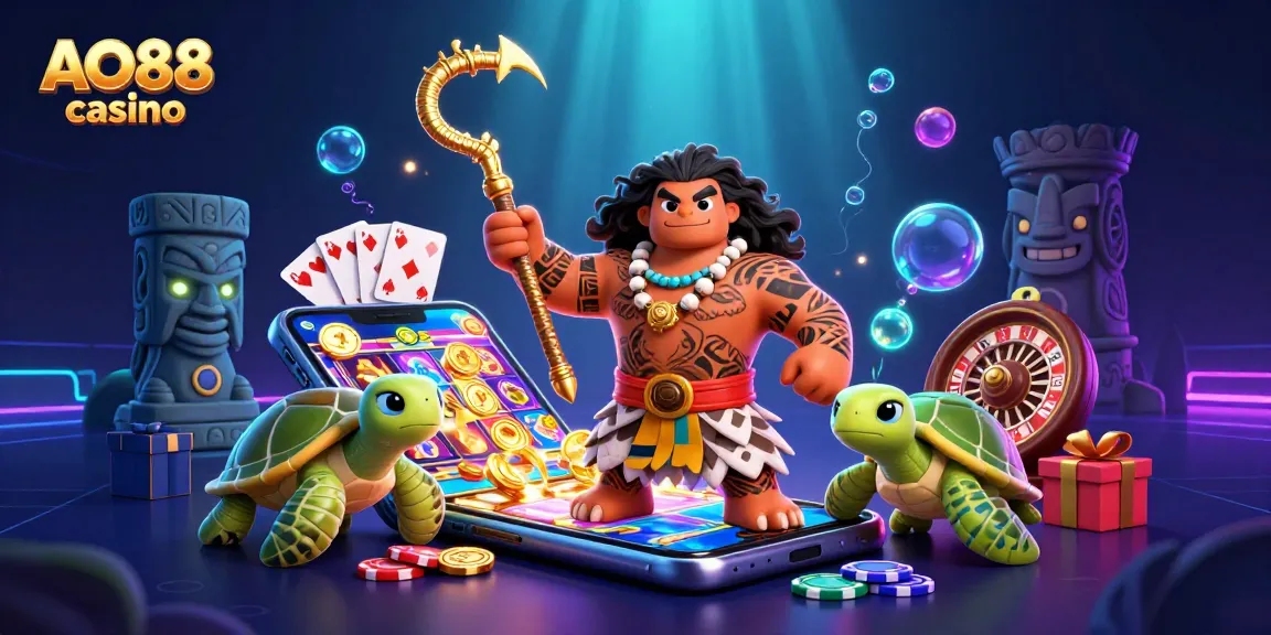 Engage in exciting gameplay at AO88 casino, featuring vibrant slot games and dynamic characters.