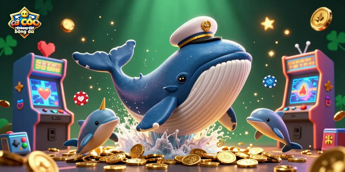Experience trang cá cược bóng đá with vibrant casino gameplay illustrated by whimsical sea creatures and gaming elements.