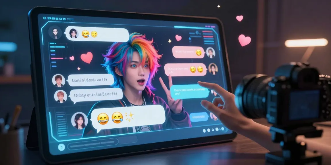 Interactive ai hentai chat with vibrant character engaging in playful conversation.