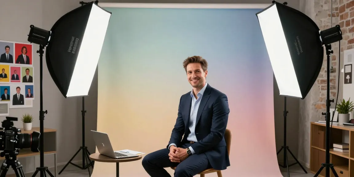 Fotografo aziendale Milano che cattura un ritratto professionale in uno studio moderno