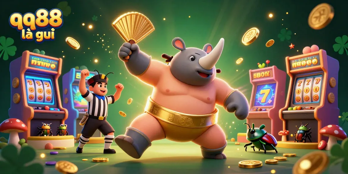 Engage with exciting gaming elements in this qq88 là gì casino scene, featuring thrilling activities and vibrant characters.