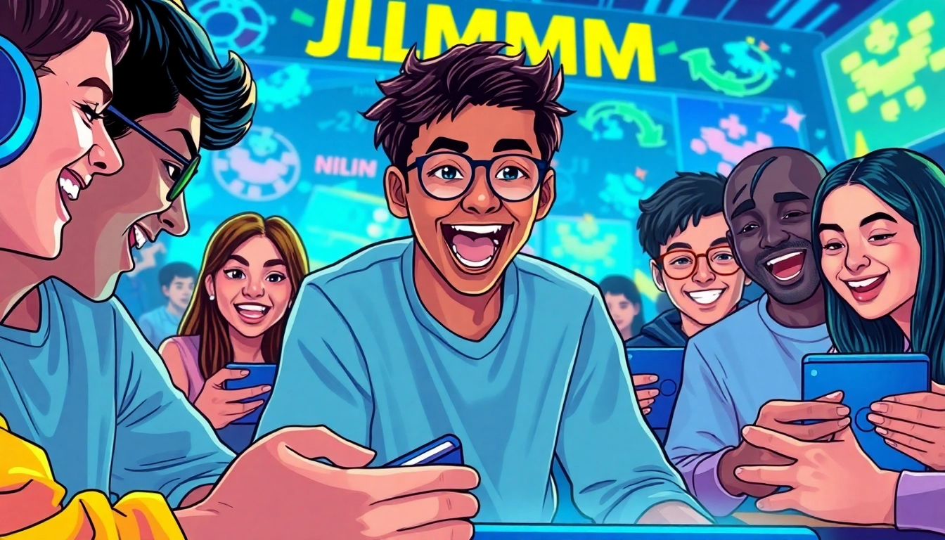 Players actively enjoying the jlmmm app, showcasing excitement and strategy in gameplay.